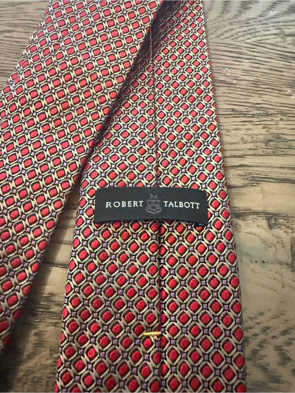 Robert Talbott Red and Gold Geometric Silk Tie